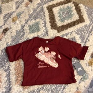New Balance Kids Burgundy Floral Graphic Tee